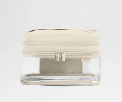 Clear Cosmetic Case in Salt White