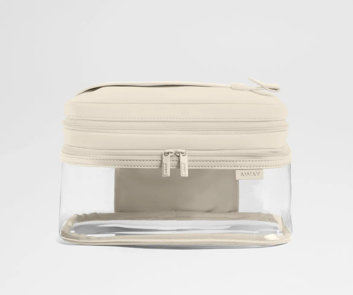 Clear Cosmetic Case in Salt White