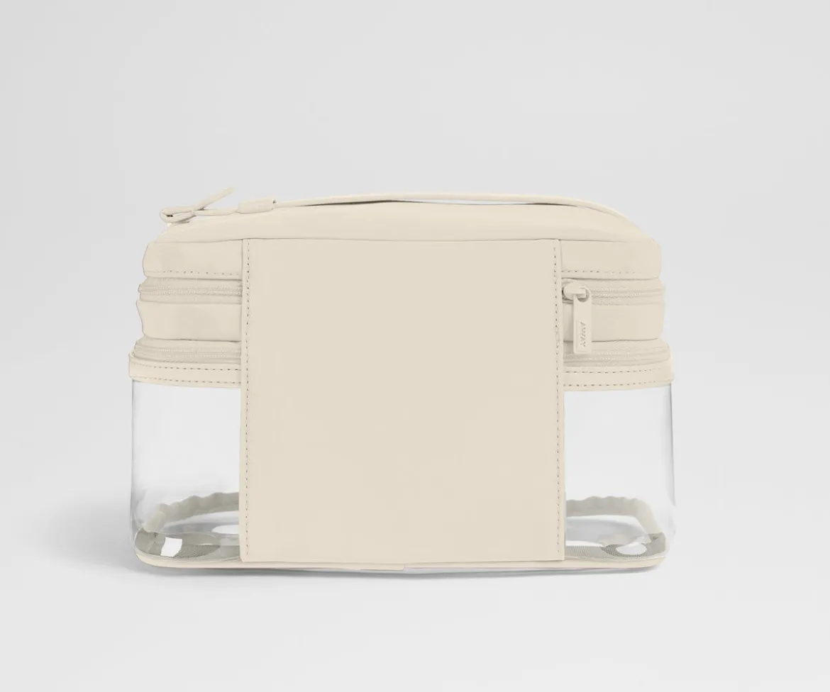 Clear Cosmetic Case in Salt White