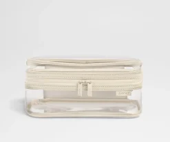 Clear Toiletry Bag in Salt White