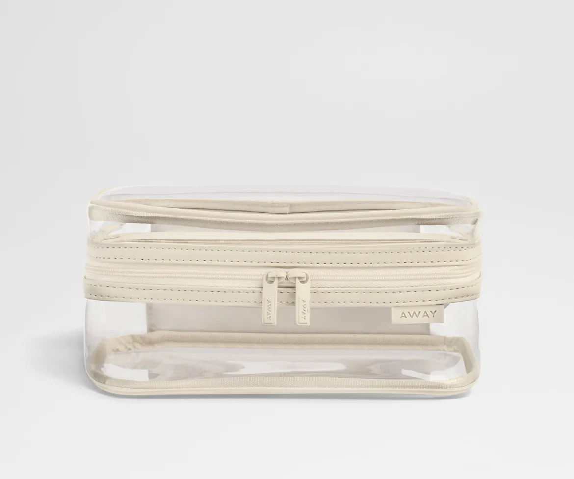 Clear Toiletry Bag in Salt White