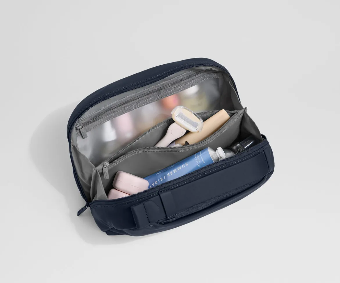 Large Toiletry Bag in Navy Blue