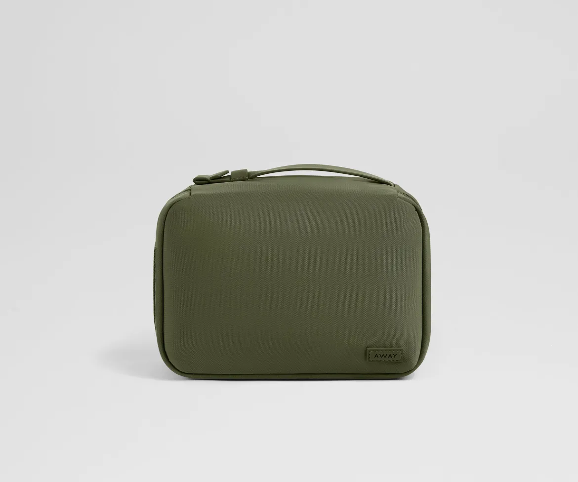 Small Toiletry Bag in Olive Green