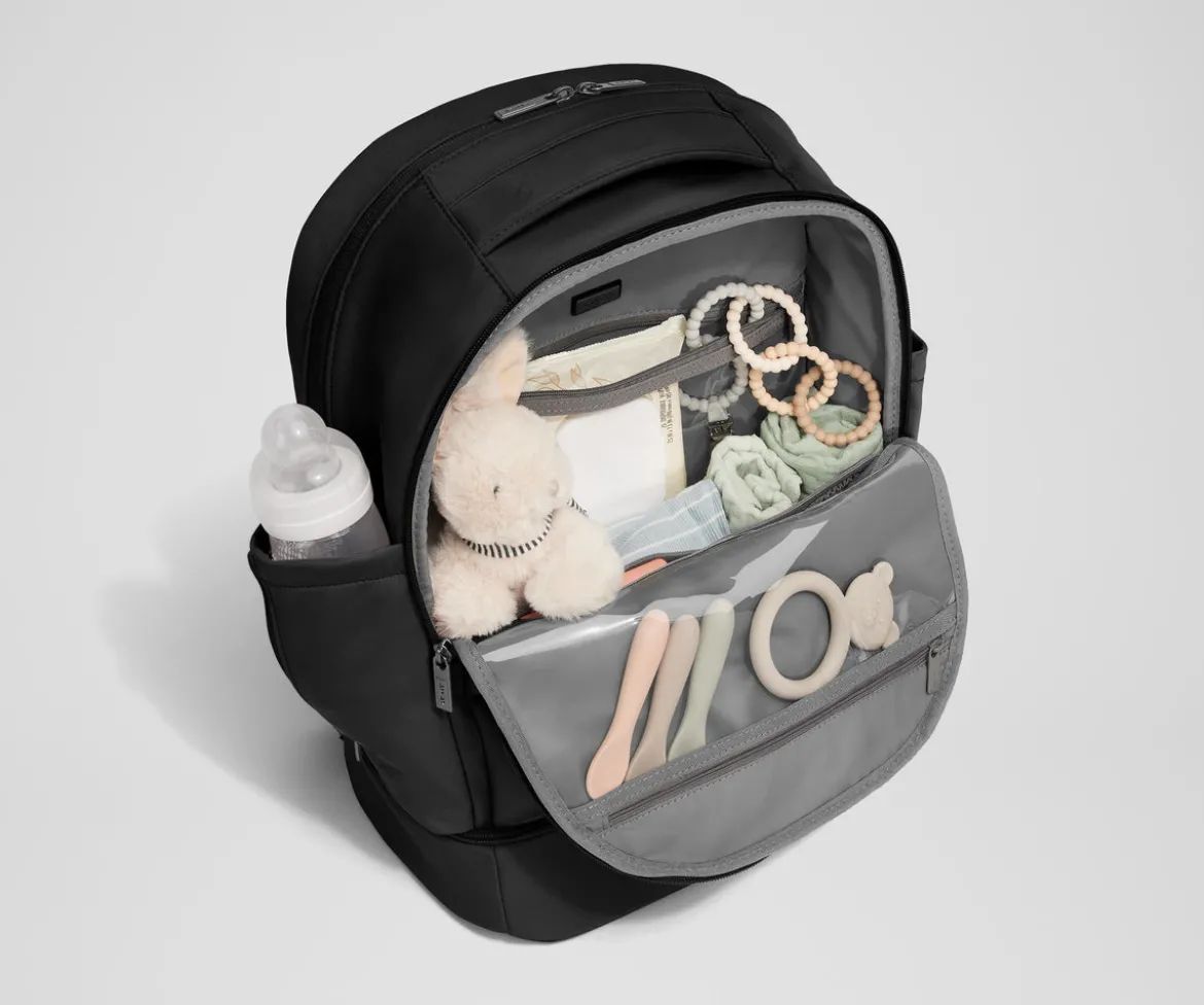 The Double Diaper Backpack in Jet Black