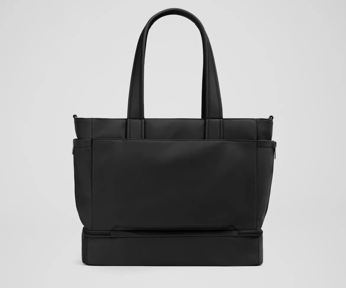 The Double Diaper Tote in Jet Black