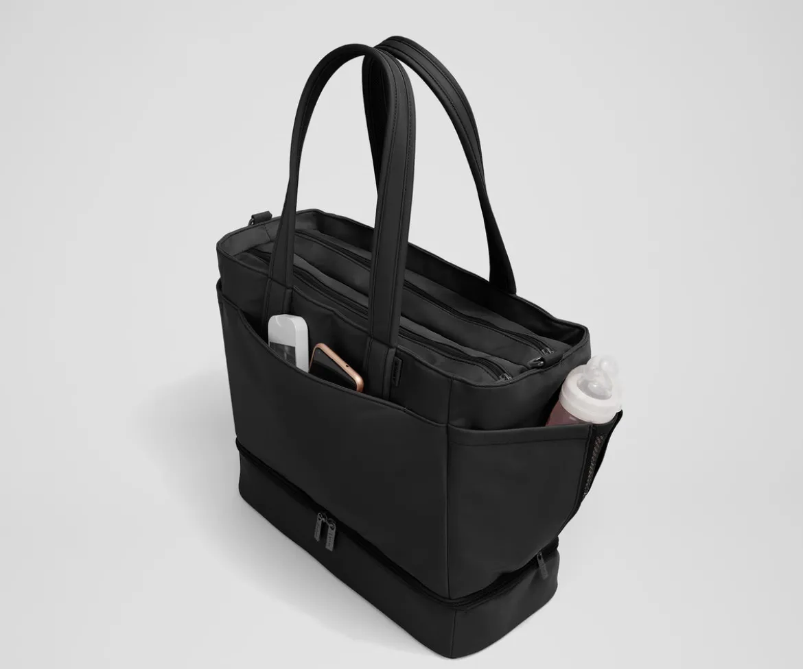 The Double Diaper Tote in Jet Black